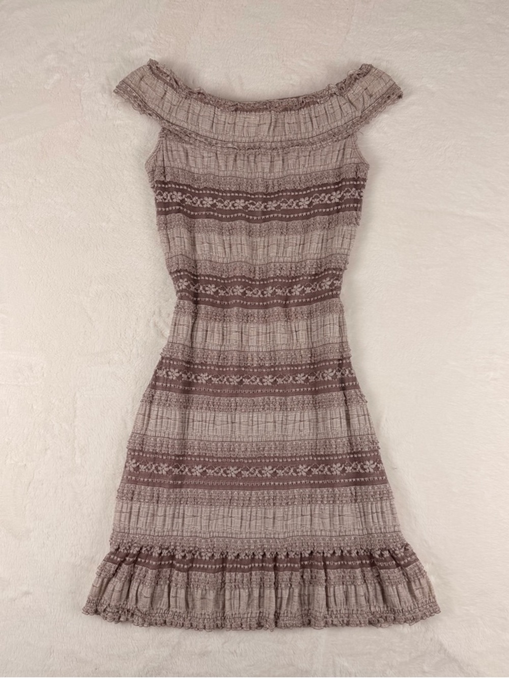 Studio M One-Shoulder Smocked Midi Dress in Mauve